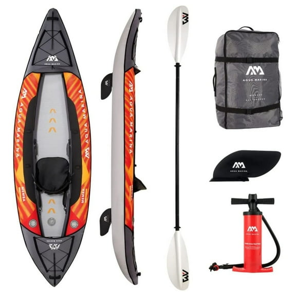 Aqua Marina TOURING KAYAK - MEMBA 10'10" - Inflatable KAYAK Package, including Carry Bag, Paddle, Fin, Pump