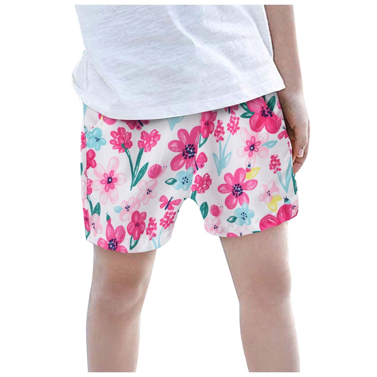 Child Boys Girls Casual Style Floral Printing Shorts Summer