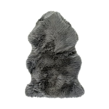 HomeRoots 293187 2 x 2 x 3 in. New Zealand Single Sheepskin Rug  Grey