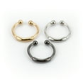 thumbnail image 3 of Claire's Women's Mixed Metal Barred Faux Hoop Nose Rings, Cuff Closure, 3 Pack, 36055, 3 of 6