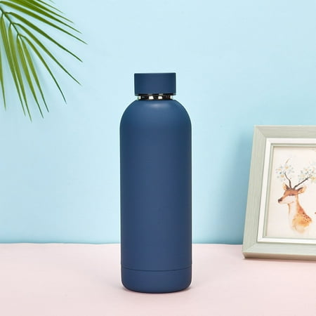 

Stainless Steel Travel Mug Infuser Bottle Double Wall Insulated Hot Coffee Thermos Travel Mug Office Coffee Tea keep Warm Water Bottle Cups 500ML Blue
