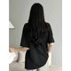 thumbnail image 3 of Women's Casual Summer Fish Print Mid-Length T-Shirt - Loose Fit, Round Neck, Short Sleeve, Cotton, Black with Colorful Underwater Design, "DREAMY CLUB" Lettering, Perfect for Casual Attire, 3 of 8