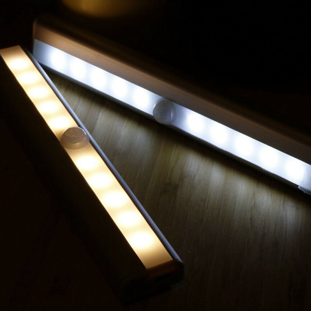 VIVIHEYDAY Night Light Bar for Wardrobe Stairs Kitchen, Motion Sensor Closet Lights Wireless 10 LED Under Cabinet Lights, 1 Pack