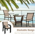 thumbnail image 5 of Topbuy 2PCS Outdoor Dining Chairs Stackable Chairs w/Armrests & Breathable Fabric for Balcony Garden & Patio, 5 of 9