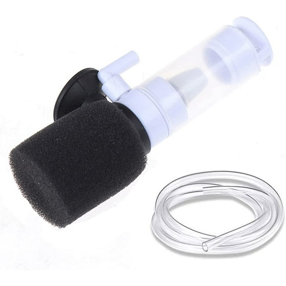 Walbest Mini Filter, Super Mini Aquarium Single Sponge Filter, 3-in-1 Filtration Ultra Quiet Air Pump, Quiet Submersible Foam Filter for Small Fish Tank 1-10 Gallon