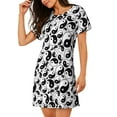 thumbnail image 2 of Fuzoiu Yin And Yang Print Women Nightgowns, Soft Comfy Lightweight Short Sleeves Sleepwear,Crew Neck Loungewear, 2 of 6
