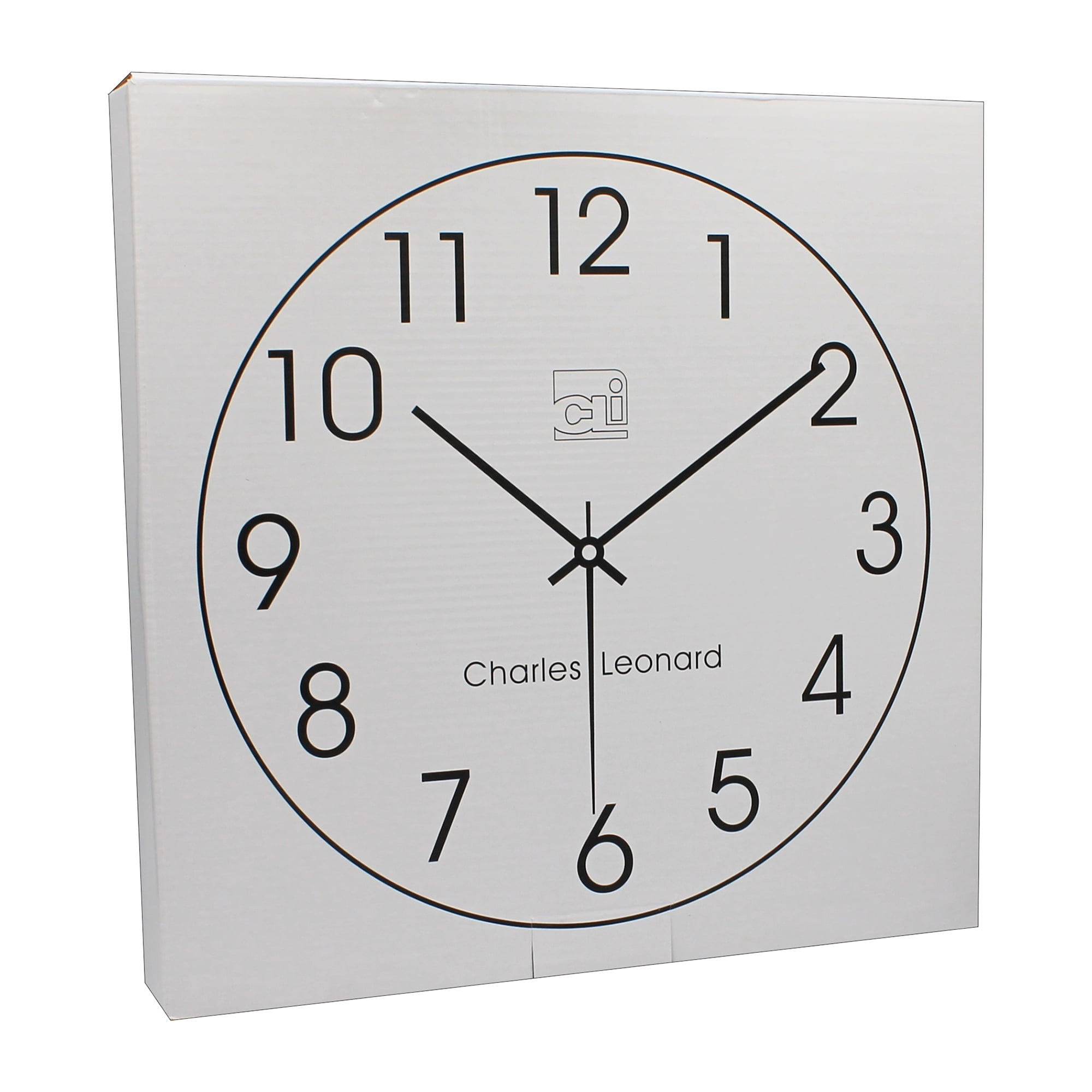 Charles Leonard Thinline Quartz Wall Clock, 14 Inch
