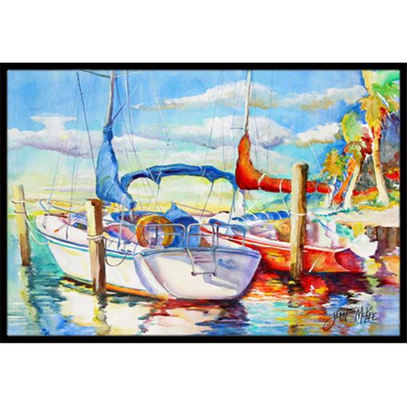 Towering Q Sailboat Indoor & Outdoor Mat- 18 x 27 in.