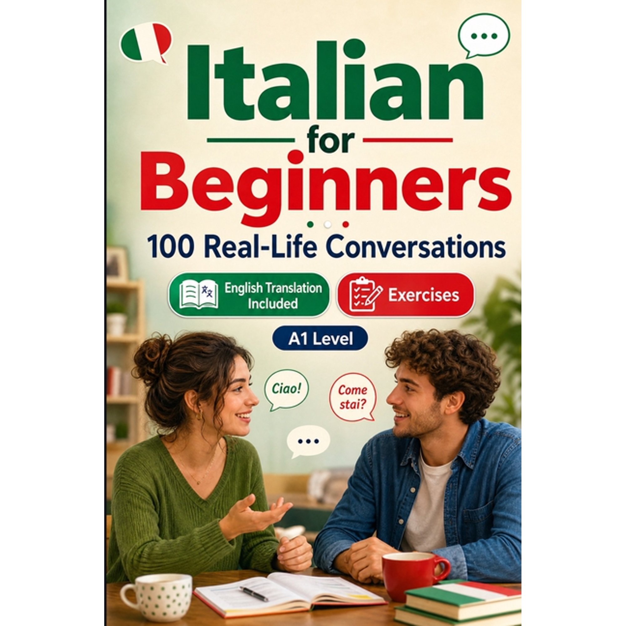 Italian for Beginners A1: Everyday Dialogues for Italian, Greetings, Food, Shopping, Travel, Work, English Translation, , (Paperback)