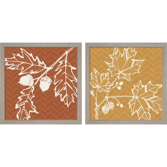Great Art Now Autumn Tones C by Anne Tavoletti, 2 Piece Framed Art Set Each 13"W x 13"H
