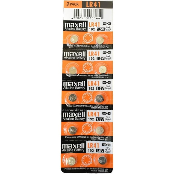 10 x Maxell LR41 Watch Batteries, LR41 Battery, SR1130SW, AG3, SR41W, SR41SW
