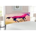 thumbnail image 2 of Geometric Headboard, Shaded Geometric Abstract Horse Animal Pattern Indie Novelty Print, Upholstered Decorative Metal Bed Headboard with Memory Foam, Full Size, Cream Pink Purple, by Ambesonne, 2 of 4