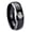 Black 2 Tone Polish Edge, variant on Angry Baseball Gray High Polish Dome Tungsten Promised Ring 10MM