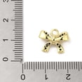 thumbnail image 3 of Rack Plating Brass Micro Pave Cubic Zirconia Pendants Bowknot Long-Lasting Plated Cadmium Free & Lead Free with Jump Ring Real 18K Gold Plated Black 14x11x4.5mm Hole: 1.8mm, 3 of 3