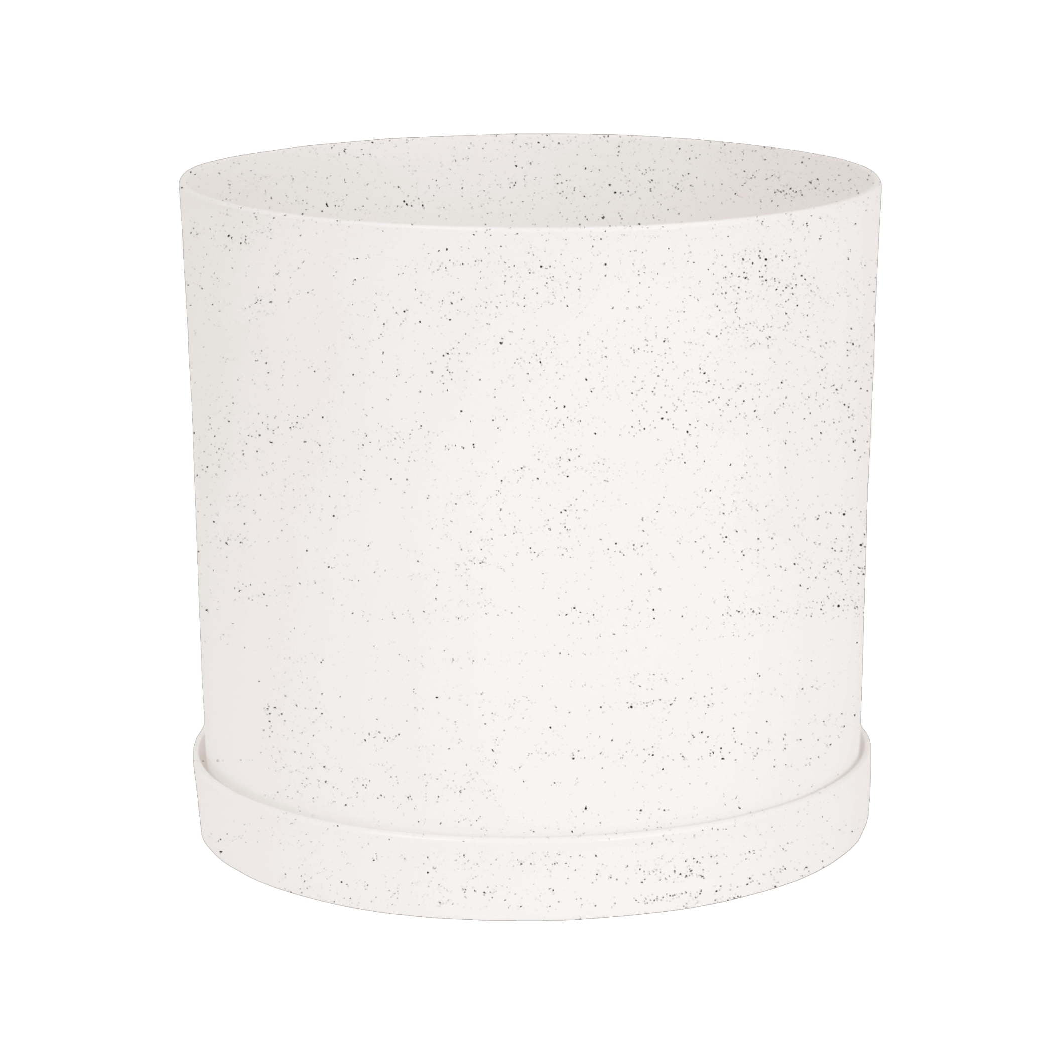 Bloem Mathers 12 Plastic Planter - Modern Indoor Pot with Drainage Holes and Saucer Tray Vanilla Bean