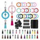 thumbnail image 1 of 91pcs Silicone Beadable Ring Making Kit,Silicone O Rings for Beads Frame Silicone Pendant for Keychain Necklace Bracelet, 1 of 4