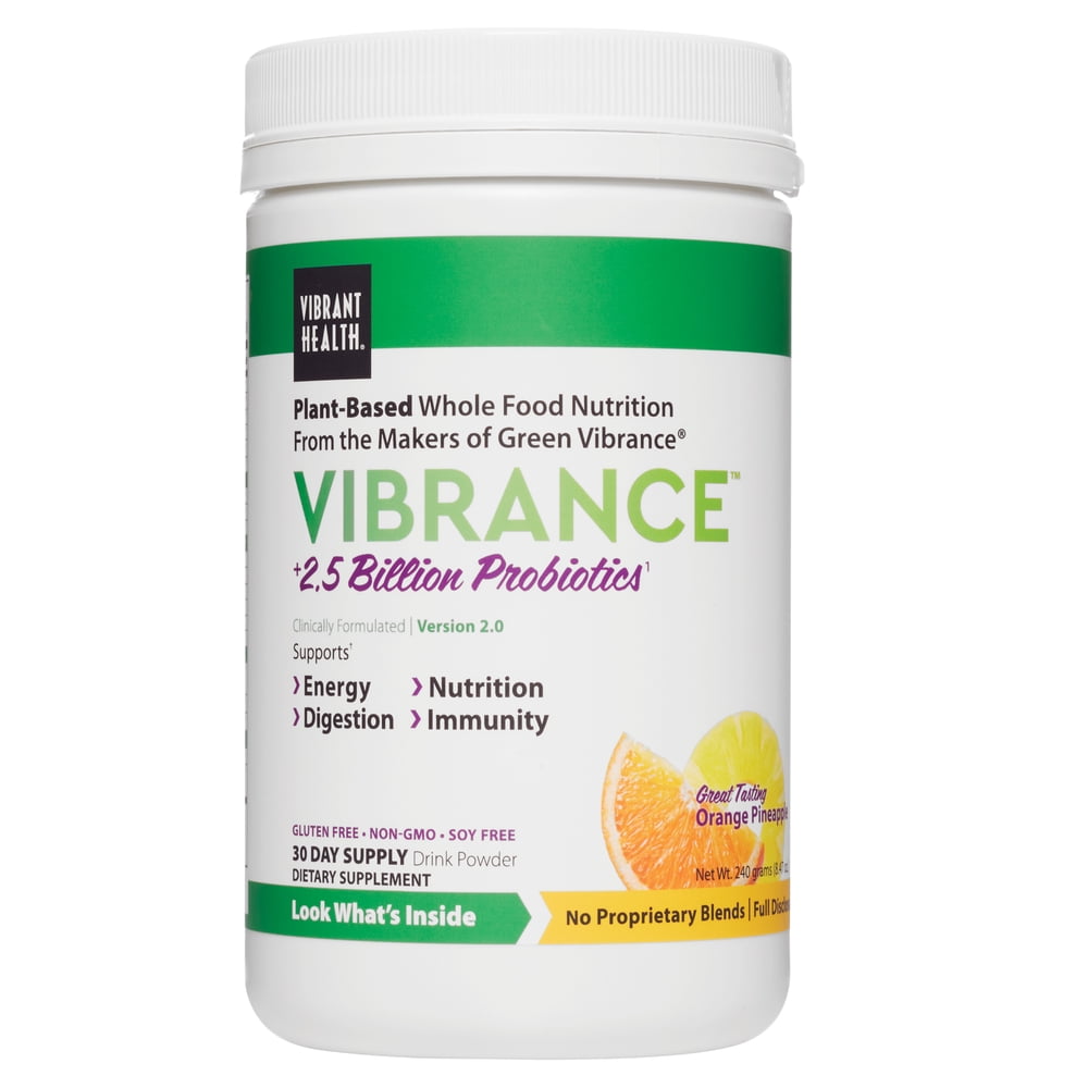 Vibrant Health, Vibrance, PlantBased Green Superfood Powder, Orange