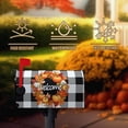 thumbnail image 5 of Fall Welcome Mailbox Covers Magnetic Standard Size Autumn Pumpkin Maple Leaf Mailbox Cover Wreath Mailbox Post Cover Buffalo Plaid Mailbox Wrap Mailbox Decor Outdoor for Garden Yard 21x18 Inch, 5 of 6
