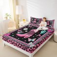 thumbnail image 3 of Homewish Leopard Cowgirl Boots Print Bed Sheets,Bowknot Cactus Daisy Floral Full Size Sheets,4 Pieces,1 Flat Sheet, 1 Fitted Sheet and 2 Pillowcases, 3 of 6