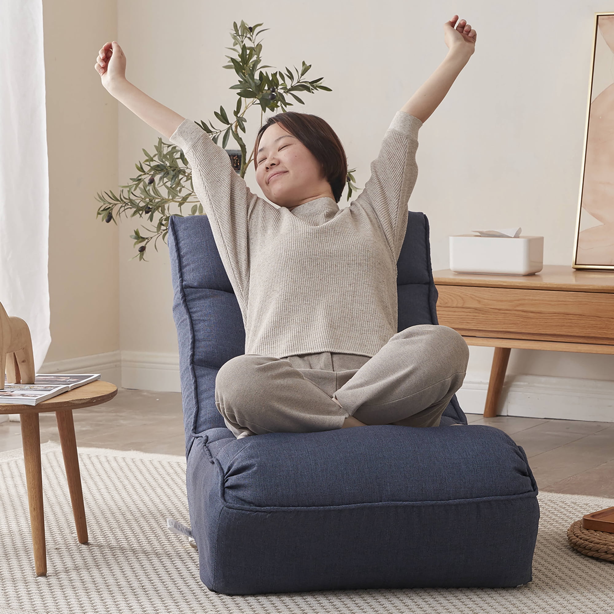 Single Sofa Reclining Chair Japanese Chair Lazy Sofa Tatami Balcony Reclining Chair Leisure Sofa Adjustable Chair