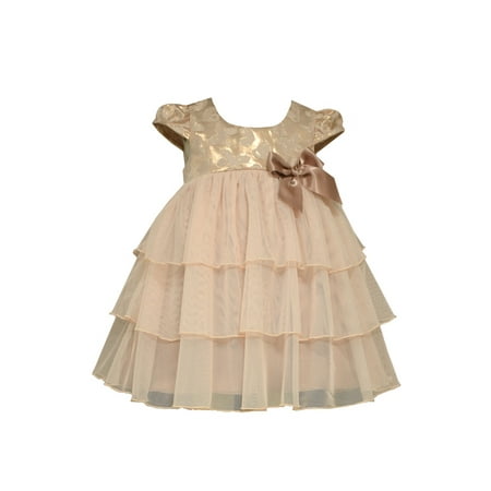 Bonnie Jean Baby Girls Metallic Jacquard Special Occasion Dress 0-3...
