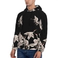 thumbnail image 3 of Daiia Japanese White Crane for Men's Fashion Hoodies & Sweatshirts with Kangaroo Pocket Hooded Sweatshirt Breathable & Moisture Wicking-Small, 3 of 7