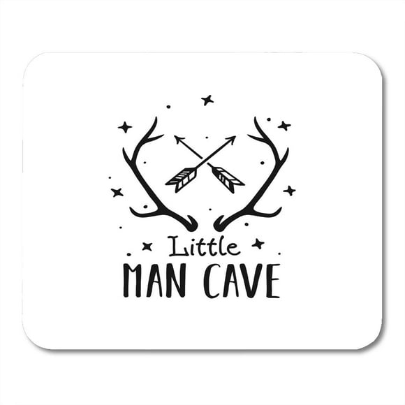 POGLIP Little Man Cave Scandinavian Nursery Wall of Deer Horns Arrows Stars and Boho Drawing Kids Room Mousepad Mouse Pad Mouse Mat 9x10 inch