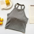thumbnail image 6 of Ugoldhm Women's Shapewear Halter Tank Tee - Built-in Bra Sleeveless Slim Fit Sexy Summer Crop Top, 6 of 6