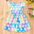 thumbnail image 2 of EDFBUYKRS Robe à Manches Volantes pour Filles Tout-Petits, Imprimés, Robes de Fête Dansante, 2 of 4