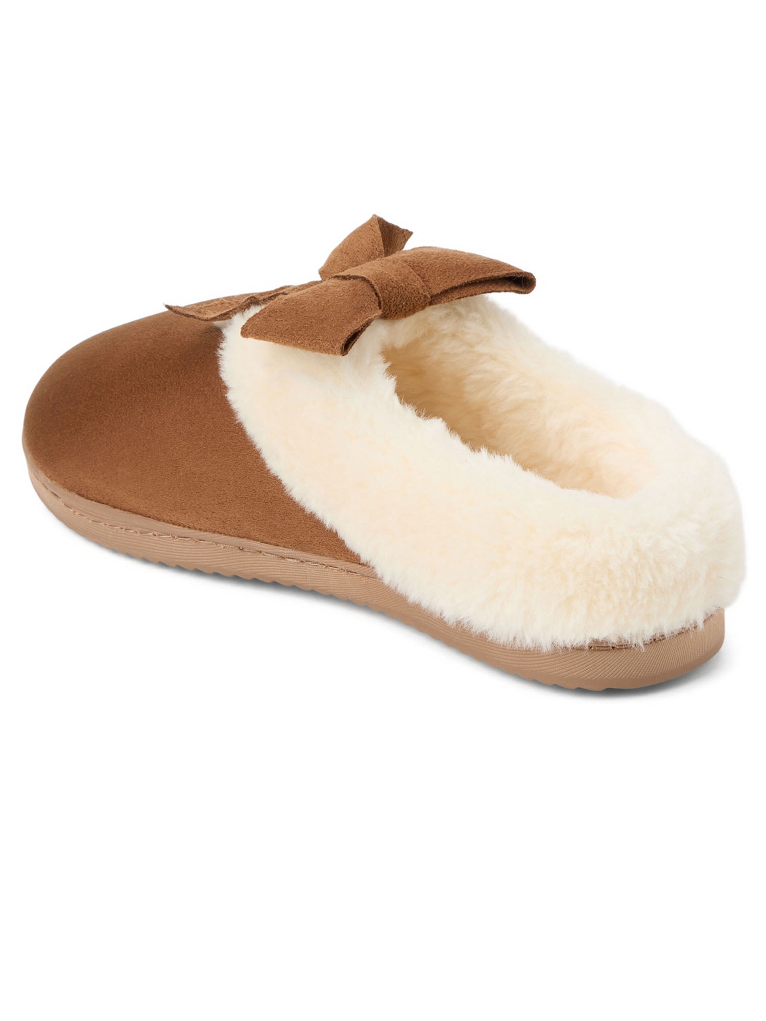 Dearfoams Cozy Comfort Women's Mary Jane Bow Slip On Scuff Slippers