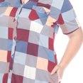 thumbnail image 5 of White Mark Short Sleeve Plaid Button-Down Dress, Women's Plus, 1X-3X, 5 of 6