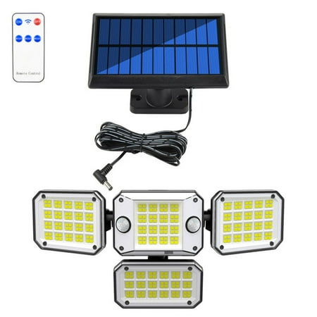 

Litom Outdoor Solar Detachable Lights 4 Heads Motion Senswith Dual Sensors IP65 Waterproof Split Design LED Solar Flood Lights Outdoor Wall Lights 270°Wide Angle Lights Solar Powered with 3 Modes