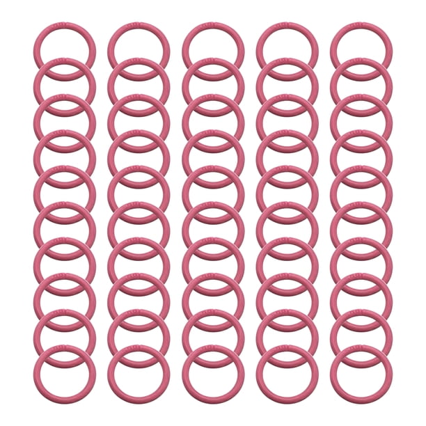 (Observaciones para las órdenes de compra: diámetro interior 20mm rosa) 50 piezas diámetro interior 20mm color rosa anillo de libro de doble botón anillo de tarjeta de encuadernación anillo de libro