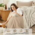 thumbnail image 6 of Twin Comforter Set 4 Pieces - Bed in a Bag with Throw Blanket and Decorative Pillow, Lightweight Bedding Comforter Sets, All Season Bedding Sets (Khaki, 68" x 88"), 6 of 15