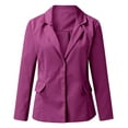 Enhedi Blazers for Women, Women's Solid Color Suit Jacket Lapel Loose