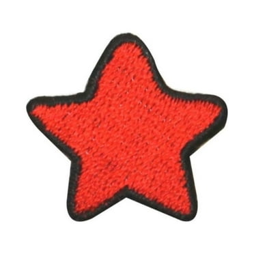 ID 1054A Red Patriotic Star Patch America Craft Embroidered Iron On Applique