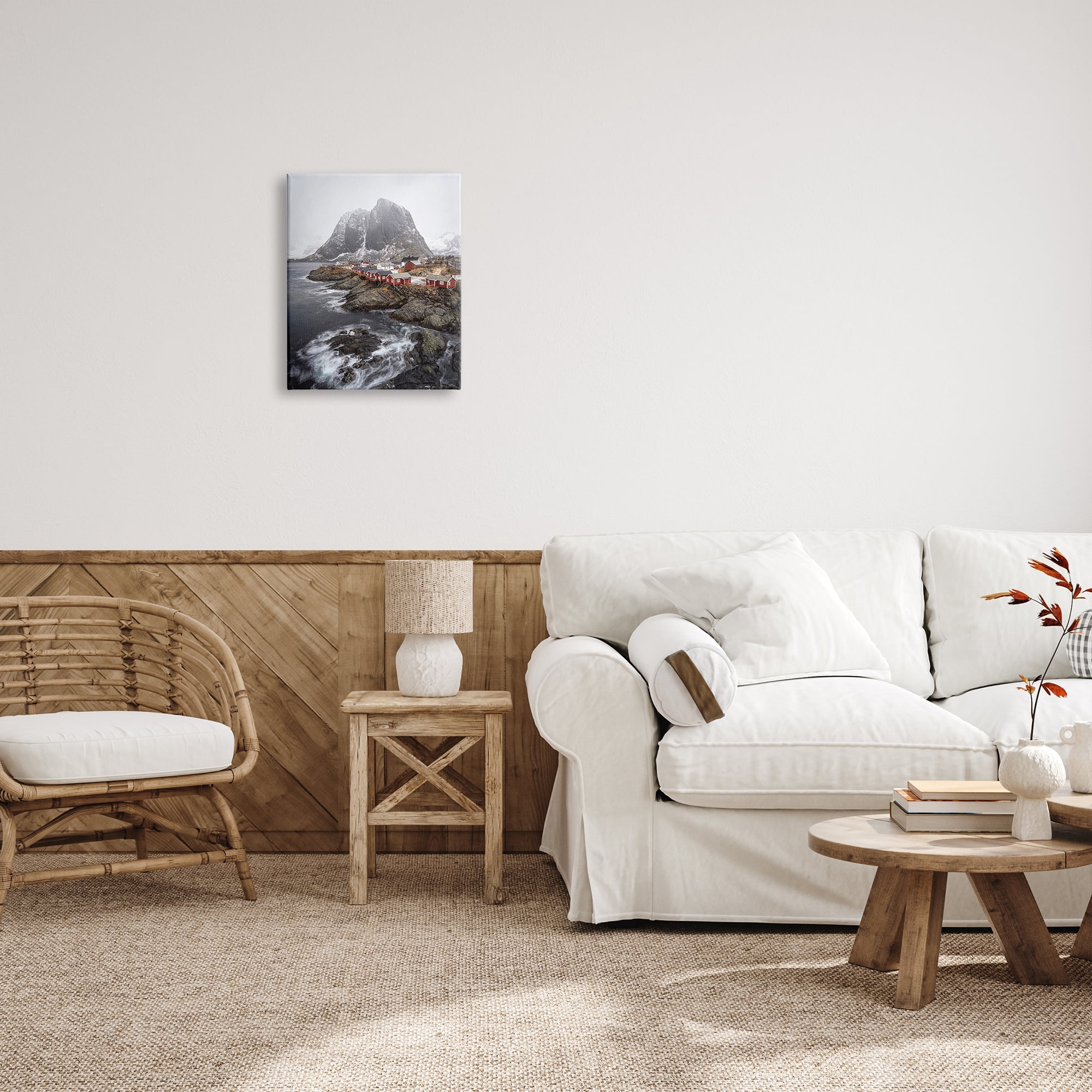 Stupell Industries Snowy Coastal Village Landscape Photography Gallery Wrapped Canvas Art Print Wall Art, 16 x 20