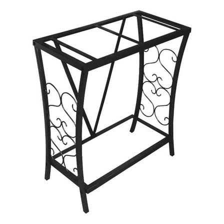 Maklaine Traditional Steel 20 Gallon Metal Aquarium Stand in Black