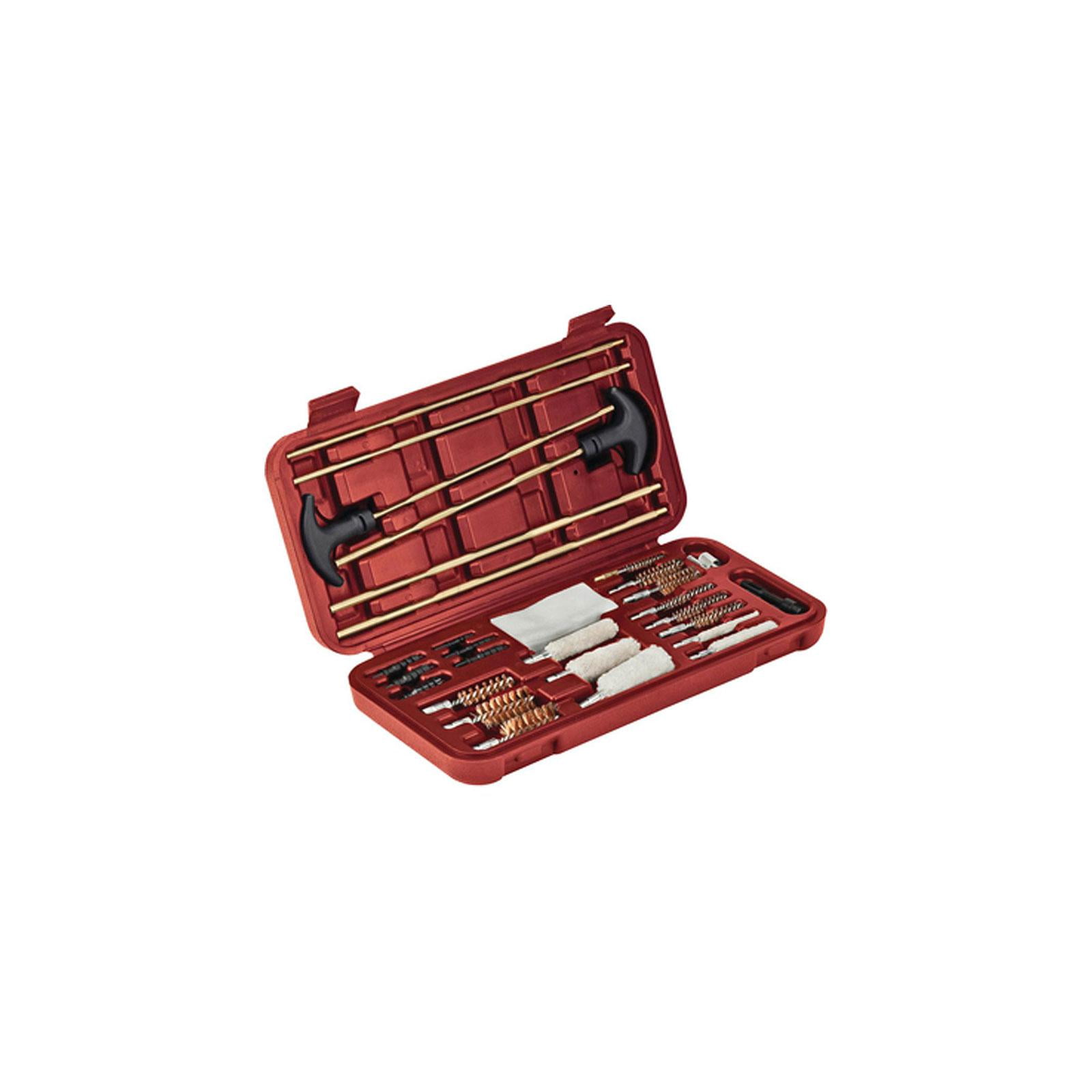 Universal Gun Cleaning Tools Kit Brushes Rod & Plastic Storage Handle Case 7× 
