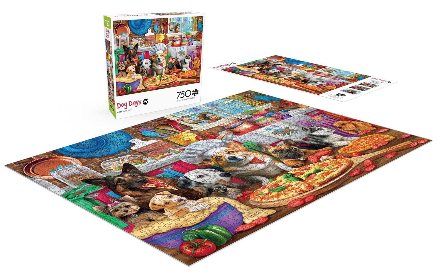 Buffalo Games - Le puzzle Dog Days - Pizza Time Pups - en 750 pièces