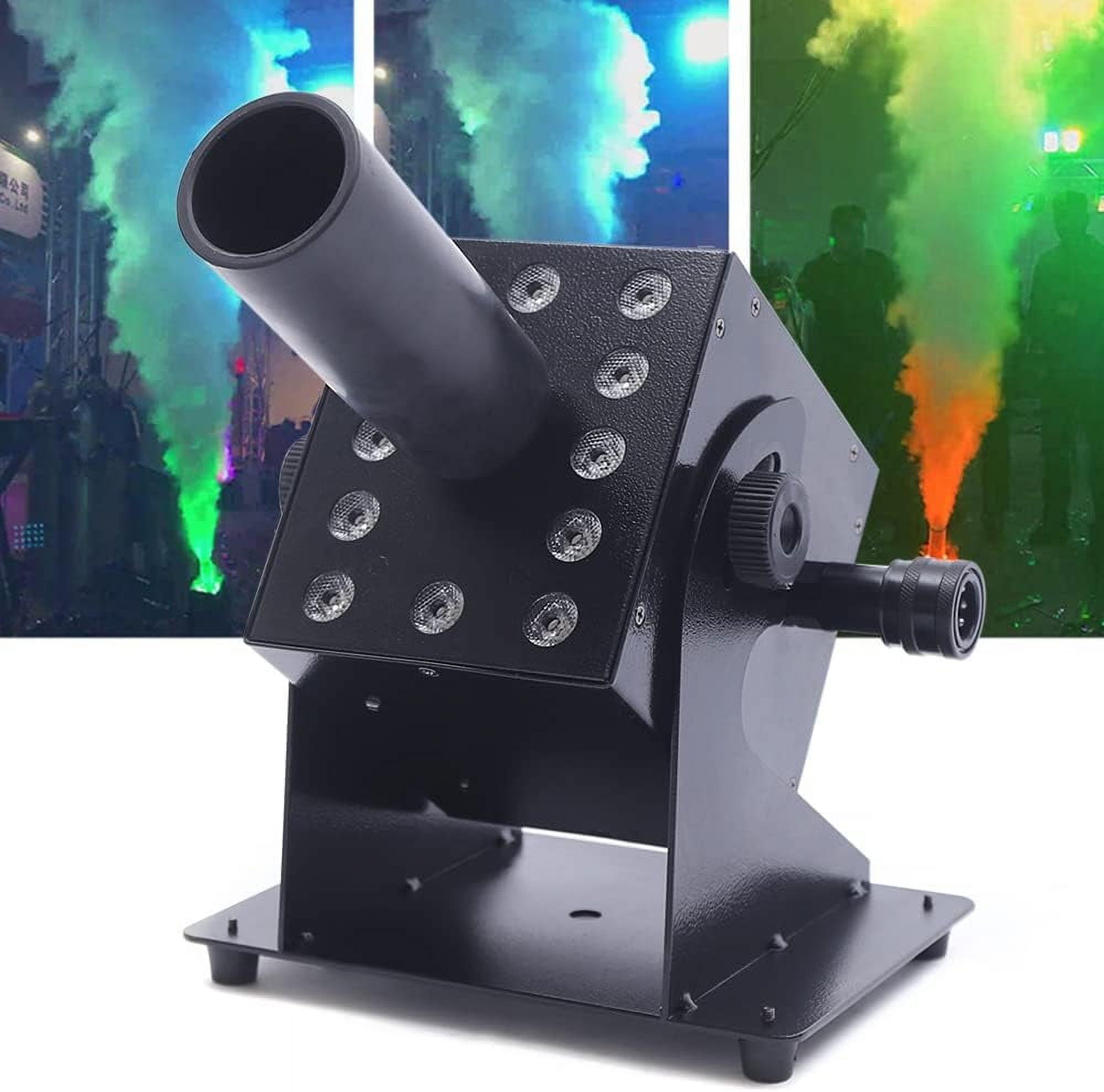 LED CO2 Jet Machine, Single Tube Air Column Smoke Fogger Machine, 26-33ft Spray Height with DMX Control for Stage DJ Show Effect, 10''x6''x16''