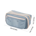 thumbnail image 3 of Dopebox Plastic Pencil Boxes Stackable Design Pencil Bags with Zipper Extra Big Pencil Bag with 3 Compartments Multi Compartment Pencil Case, Pencil Boxes For Kids (Blue), 3 of 8