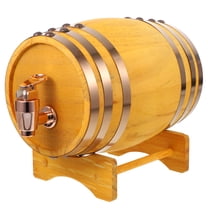 BESTYASH Solid Wood Oak Barrel Dispenser for Aging Wooden Wine and Beer Storage Stand