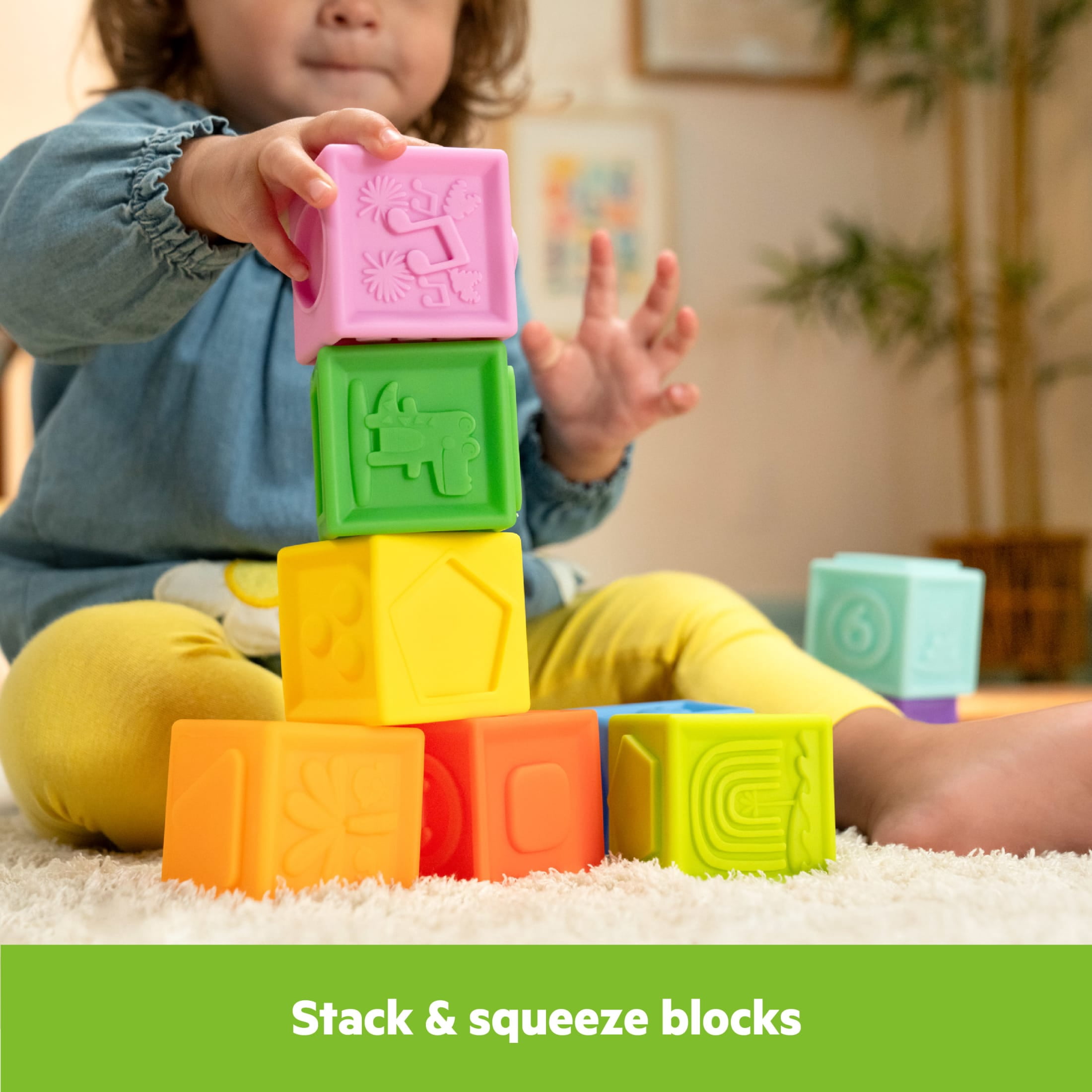 Bright Starts Cubes & Cuties Gift Set, Multi-Colored Bath Toys, Infant, 18pcs
