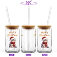 thumbnail image 2 of Merry Christmas Exotic Shorthair Enjoys Catmas Winter Xmas Holiday 16oz Glass Cup Mug Cat Lover Kitten Owner Gifts Glass Can with Bamboo Lid and Straw - 02022, 2 of 5