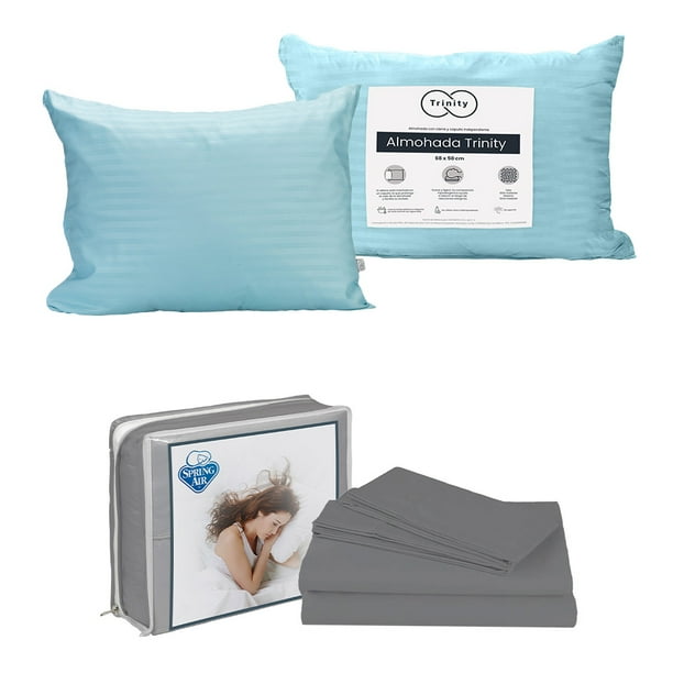 Juego de Sábanas Individual Grey + Almohada Trinity