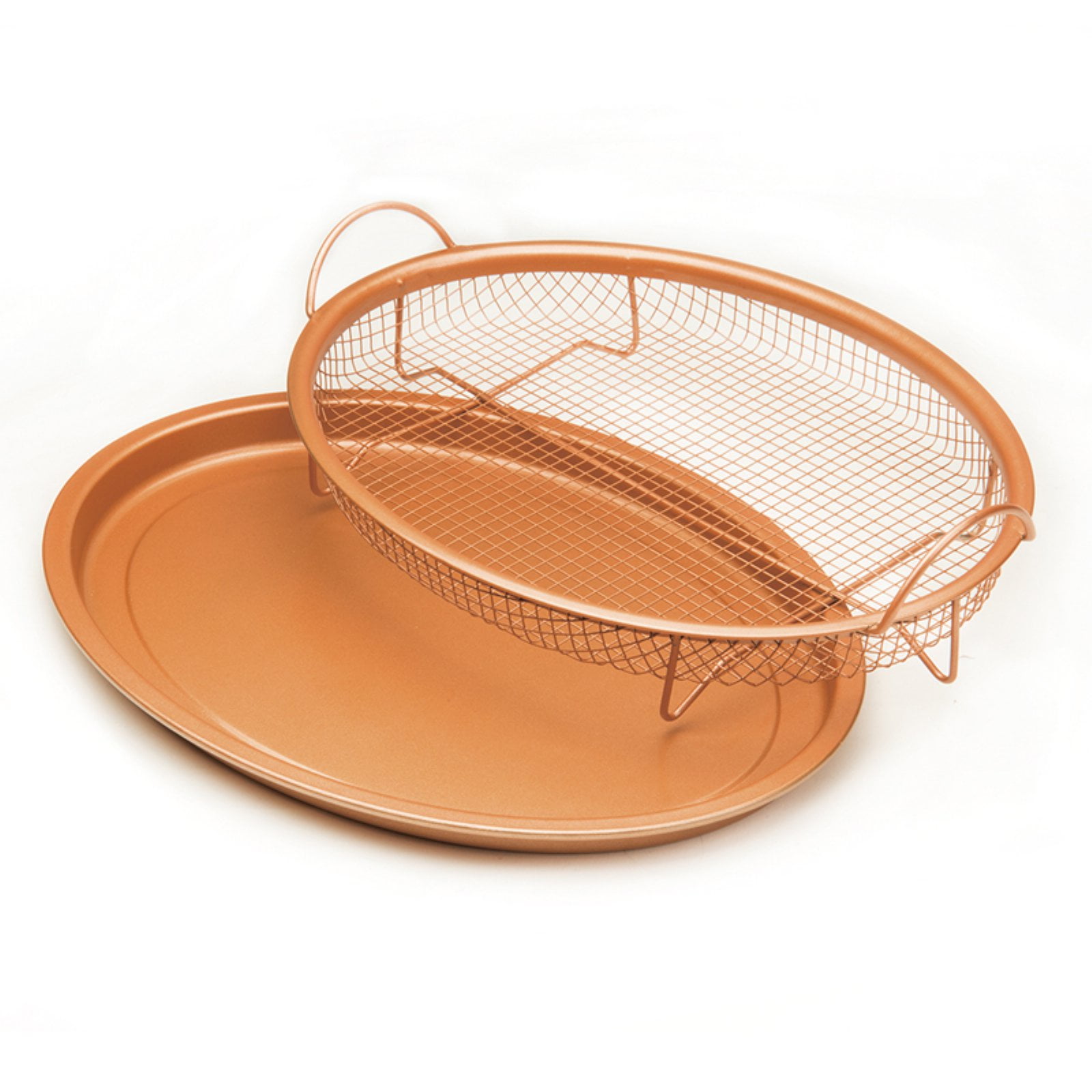 Original Copper Pan NonStick Crisper Tray Air Fryer, 12”
