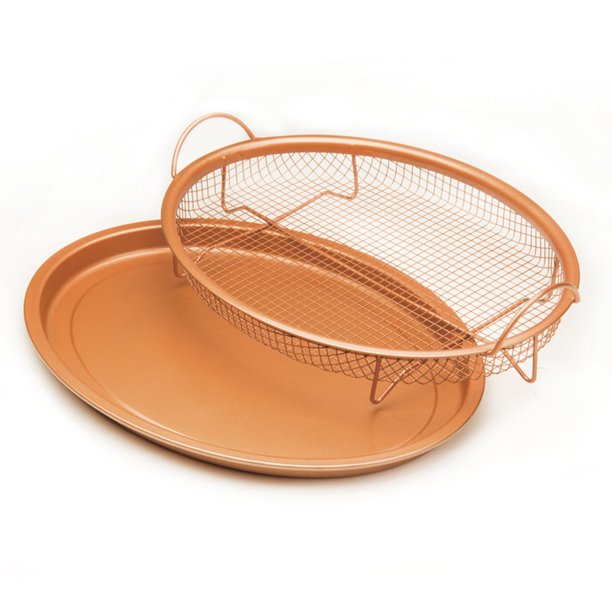 Original Copper Pan NonStick Crisper Tray Air Fryer, 12” Walmart