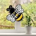 thumbnail image 6 of Bumble Bee Spring Summer Front Door Sign, Polka Dot Farmhouse Wood Door Hanger Outdoor Outside Porch Decor, Buffalo Plaid Check Bow Wooden Wreath Indoor Wall Hanging Decoration, 6 of 9