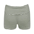 thumbnail image 4 of XIAONU Women's Striped Fold-Over Yoga Shorts Slim Fit Above Knee Stretch Waist Soft Active Lounge Bottoms, 4 of 5
